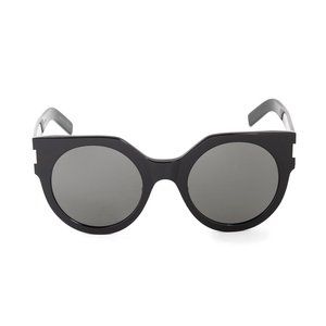 Saint Laurent SL 185 SLIM 001 52 Round Sunglasses